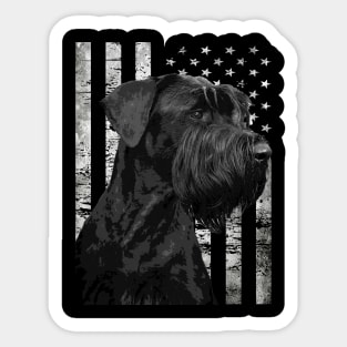 Urban Schnauzer American Flag Statement Tee for Canine Aficionados Sticker